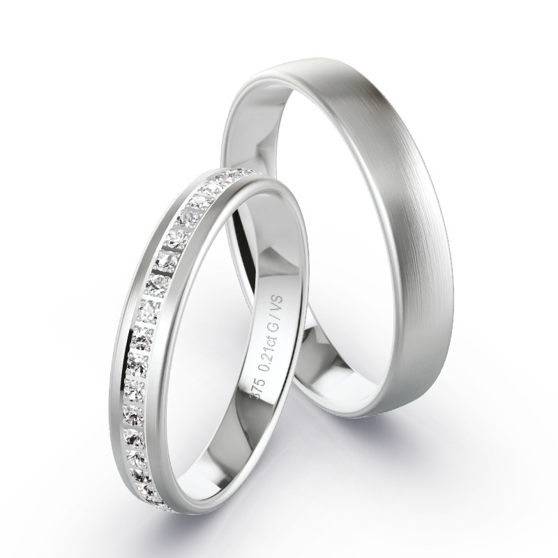 His and hers hot sale wedding rings white gold