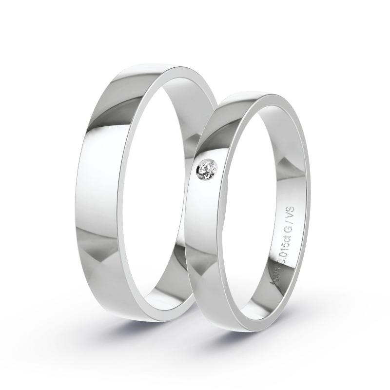 Wedding Rings 925 Silver - 0.015ct Diamonds - Model N°1703